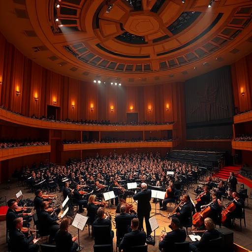 L'intérieur de la Philharmonie de Paris pendant un concert
